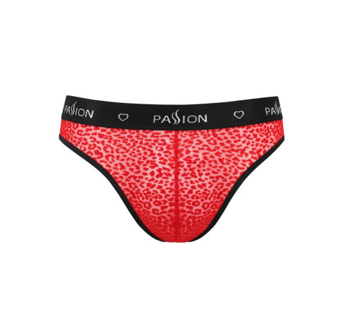 Чоловічі напівпрозорі труси Passion 031 SLIP MIKE L/XL Red, під леопард