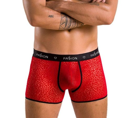 Чоловічі прозорі боксери Passion 046 SHORT PARKER L/XL Red, сітка, під леопард