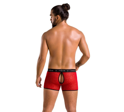 Чоловічі прозорі боксери Passion 046 SHORT PARKER L/XL Red, сітка, під леопард