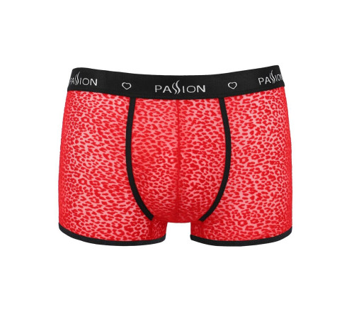 Чоловічі прозорі боксери Passion 046 SHORT PARKER L/XL Red, сітка, під леопард