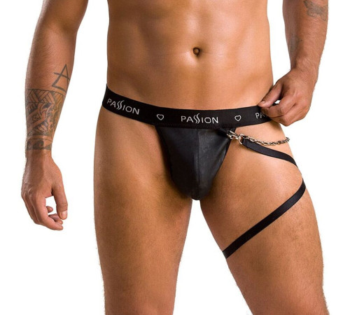 Чоловічі трусики танга з підв’язкою Passion 058 THONG BILL L/XL Black