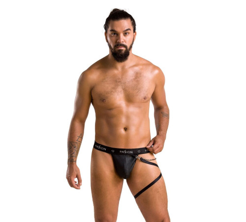 Чоловічі трусики танга з підв’язкою Passion 058 THONG BILL L/XL Black