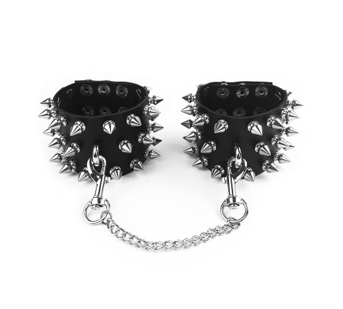 Наручники з шипами Art of Sex - Rose Spiked Leather Handcuffs, натуральна шкіра