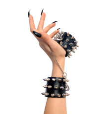 Наручники з шипами Art of Sex - Rose Spiked Leather Handcuffs, натуральна шкіра