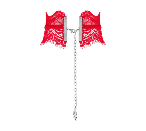 Широкий мереживний чокер Obsessive Bergamore choker, red