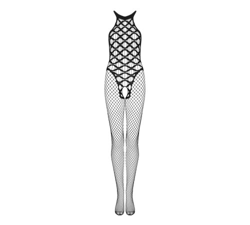 Сітчастий бодістокінг з імітацією боді Obsessive Bodystocking G332 S/M/L, black, з доступом