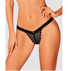 Мереживні трусики із заниженою талією Obsessive Estiqua panties XS/S, black