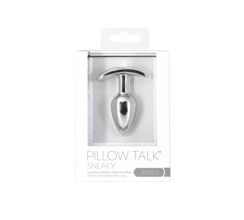 Анальна пробка Pillow Talk Sneaky Luxurious Stainless Steel Anal Plug із кристалом Swarovski