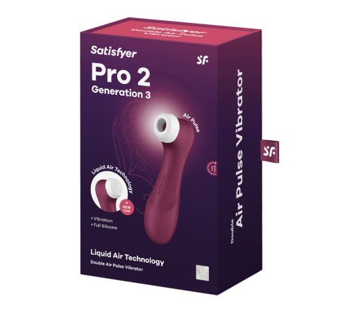 Вакуумний кліторальний стимулятор Satisfyer Pro 2 Generation 3 with Liquid Air Wine Red