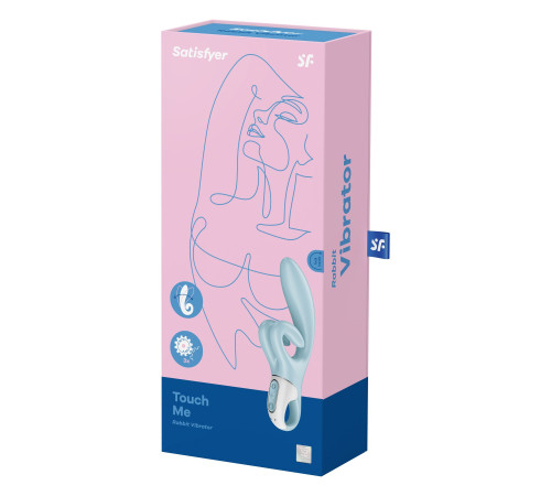 Вібратор-кролик Satisfyer Touch Me Blue, подвійний відросток, 3 потужні мотори