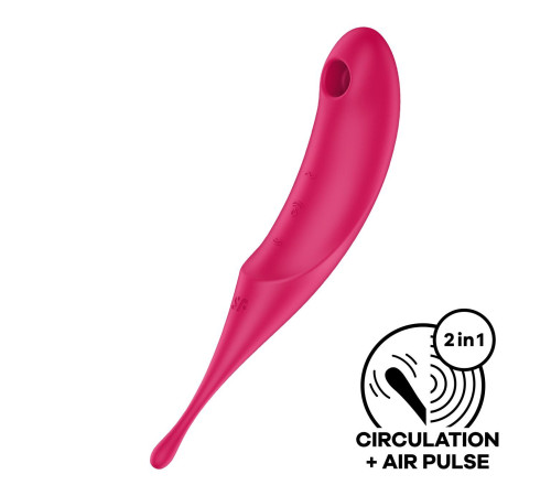 Вібратор для клітора з вакуумною стимуляцією Satisfyer Twirling Pro Red