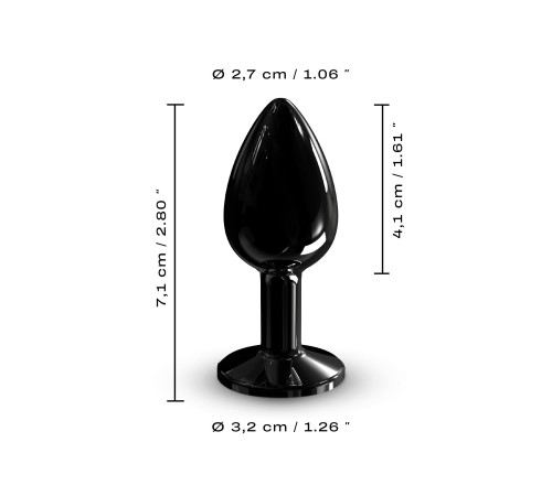 Металева анальна пробка з кристалом Dorcel Diamond Plug Black S