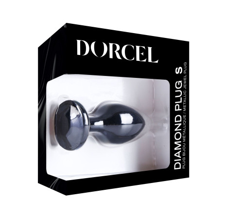 Металева анальна пробка з кристалом Dorcel Diamond Plug Black S