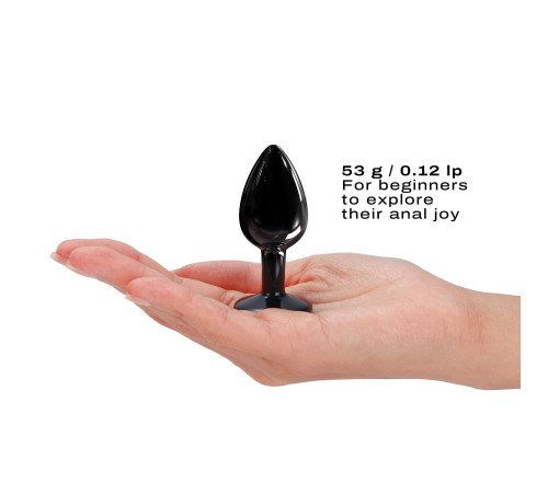 Металева анальна пробка з кристалом Dorcel Diamond Plug Black S