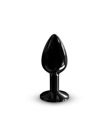 Металева анальна пробка з кристалом Dorcel Diamond Plug Black S