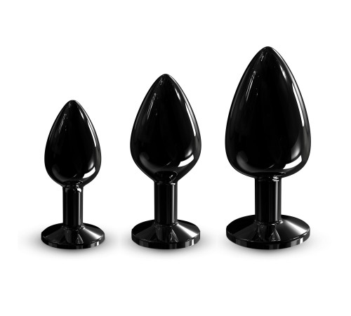 Металева анальна пробка з кристалом Dorcel Diamond Plug Black S