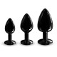 Металева анальна пробка з кристалом Dorcel Diamond Plug Black S