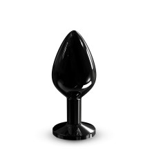 Металева анальна пробка з кристалом Dorcel Diamond Plug Black M