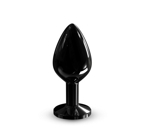 Металева анальна пробка з кристалом Dorcel Diamond Plug Black M