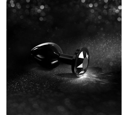 Металева анальна пробка з кристалом Dorcel Diamond Plug Black M