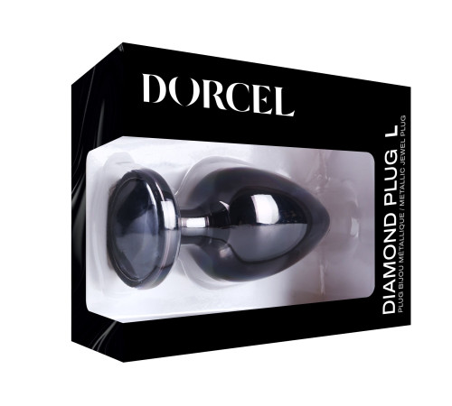 Металева анальна пробка з кристалом Dorcel Diamond Plug Black L