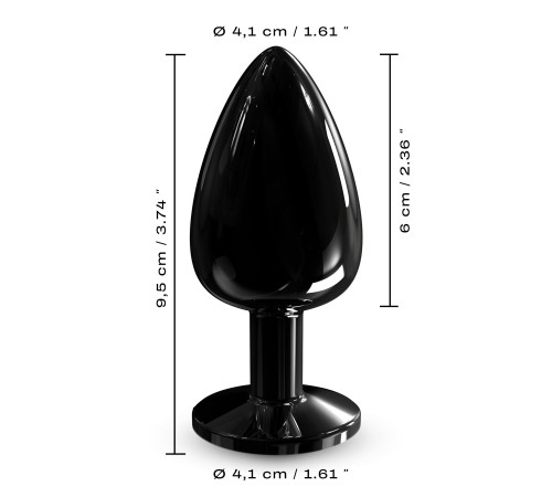 Металева анальна пробка з кристалом Dorcel Diamond Plug Black L