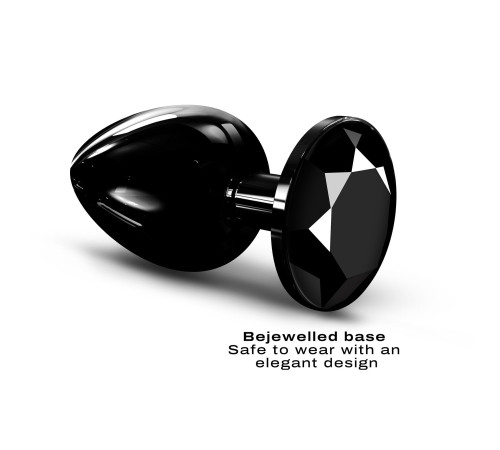 Металева анальна пробка з кристалом Dorcel Diamond Plug Black L