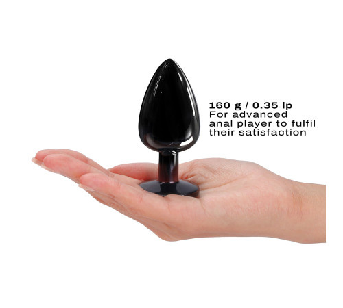 Металева анальна пробка з кристалом Dorcel Diamond Plug Black L