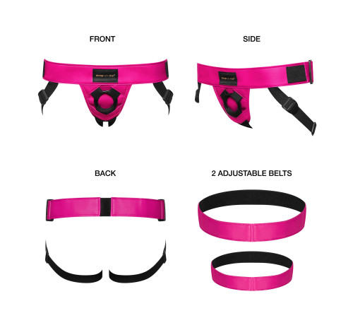 Труси для страпона Strap-On-Me Leatherette Harness Curious  Fuchsia