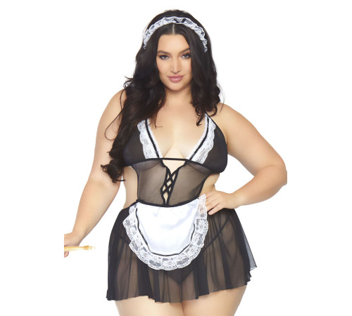 Костюм покоївки Leg Avenue Fantasy French Maid XL/XXL, сукня, трусики, пов’язка