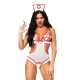 Костюм медсестри Leg Avenue Naughty Nurse, one size, боді та шапочка