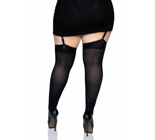 Щільні непрозорі панчохи Leg Avenue Nylon Thigh Highs Black, plus size