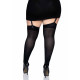 Щільні непрозорі панчохи Leg Avenue Nylon Thigh Highs Black, plus size