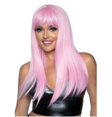 Довга рожева перука Leg Avenue Long straight bang wig Pink, гладенька, 61 см