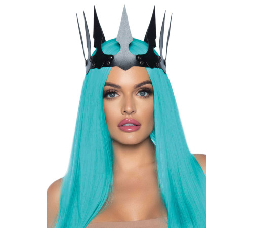 Корона злої королеви Leg Avenue Faux leather spiked crown, штучна шкіра, заклепки