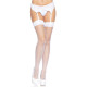 Панчохи-сітка зі швом Leg Avenue Backseam Thigh Highs White, one size