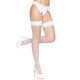 Панчохи-сітка зі швом Leg Avenue Backseam Thigh Highs White, one size