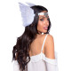 Пов’язка на голову з крилами Leg Avenue Feather headband White, пір’я та натуральна шкіра