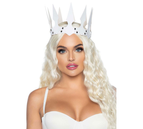 Leg Avenue Faux leather spiked crown White