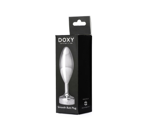 Металева анальна пробка DOXY Butt Plug SMOOTH, гладенька, діаметр 3,3 см