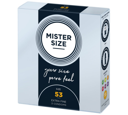 Презервативи Mister Size - pure feel - 53 (3 condoms), товщина 0,05 мм