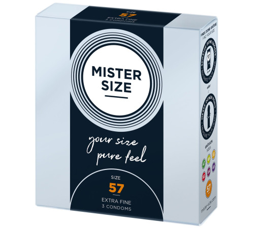 Презервативи Mister Size - pure feel - 57 (3 condoms), товщина 0,05 мм