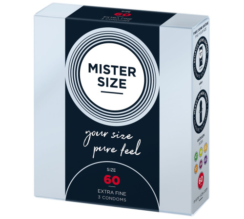 Презервативи Mister Size - pure feel - 60 (3 condoms), товщина 0,05 мм