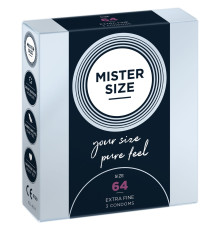 Презервативи Mister Size - pure feel - 64 (3 condoms), товщина 0,05 мм