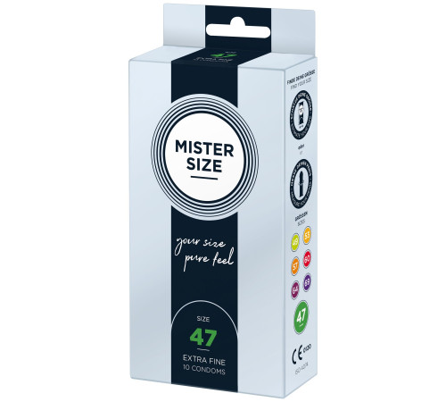 Презервативи Mister Size - pure feel - 47 (10 condoms), товщина 0,05 мм