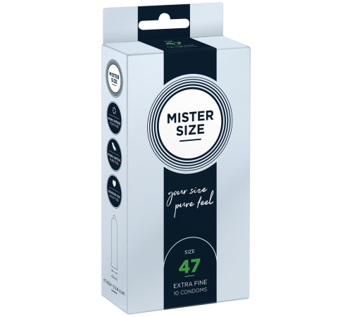 Презервативи Mister Size - pure feel - 47 (10 condoms), товщина 0,05 мм