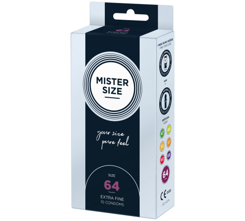 Презервативи Mister Size - pure feel - 64 (10 condoms), товщина 0,05 мм