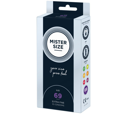 Презервативи Mister Size - pure feel - 69 (10 condoms), товщина 0,05 мм