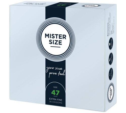 Презервативи Mister Size - pure feel - 47 (36 condoms), товщина 0,05 мм