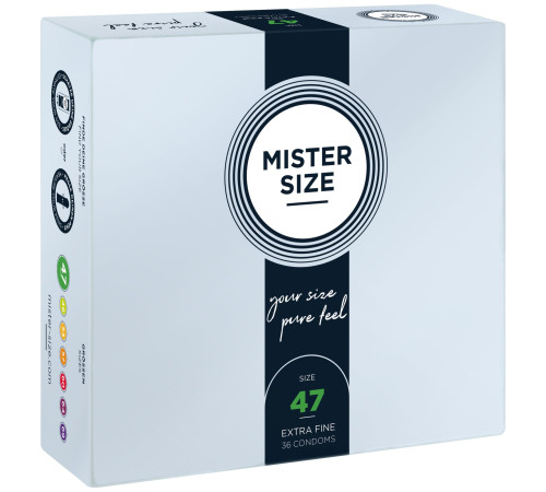 Презервативи Mister Size - pure feel - 47 (36 condoms), товщина 0,05 мм